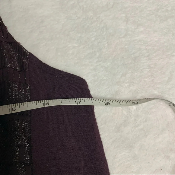 Apt 9 glitzy top size Small, eggplant color looks like 2 tops but only one - Picture 6 of 9